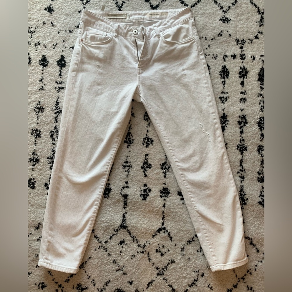 Anthropologie White High Waist Skinny Jeans